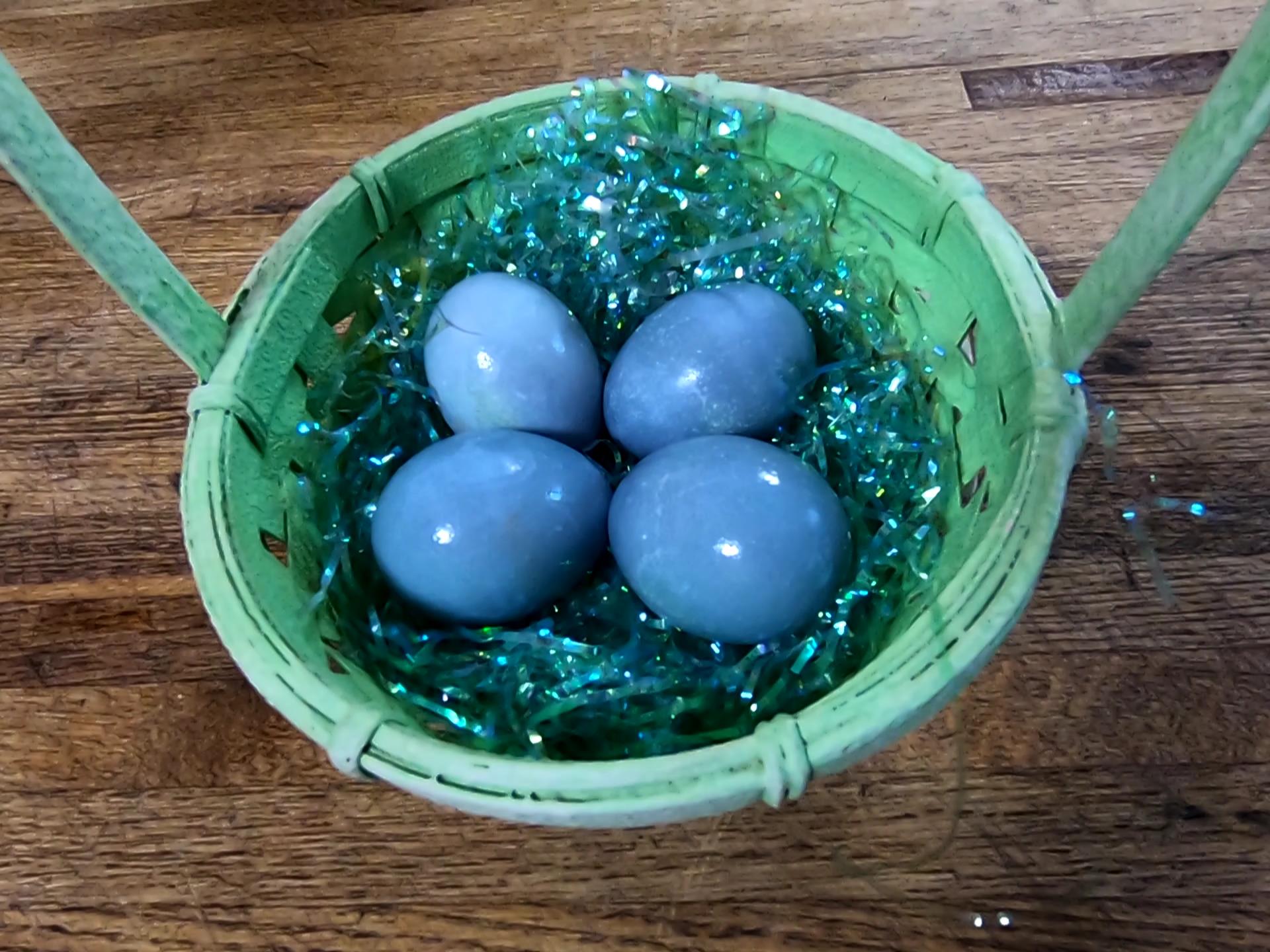 Basket of robin egg blue eggs